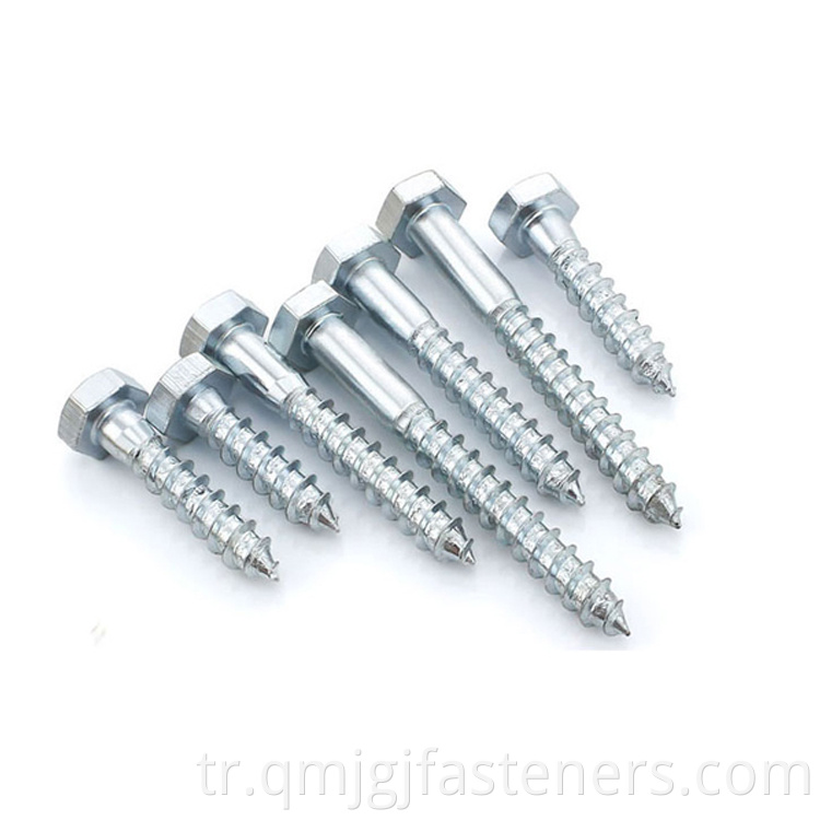 DIN 571 half thread hex head lag wood screw 3